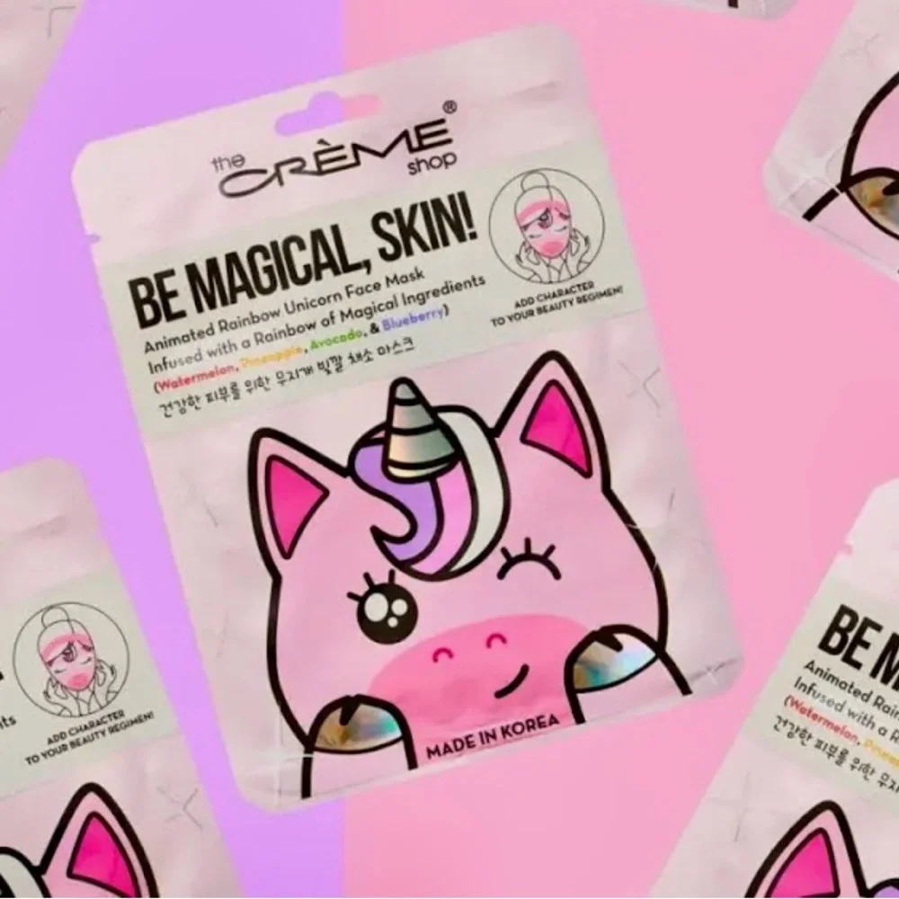 💕NWT The Crème Shop Pink Unicorn Face Mask set if 3. Part of 3 for $25